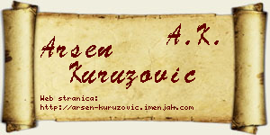 Arsen Kuruzović vizit kartica